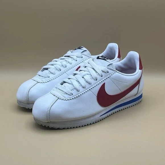 2018 Nike Cortez Forrest Gump Red Blue Retro Shoes - Women's Size 6.5 USED - Picture 2 of 8